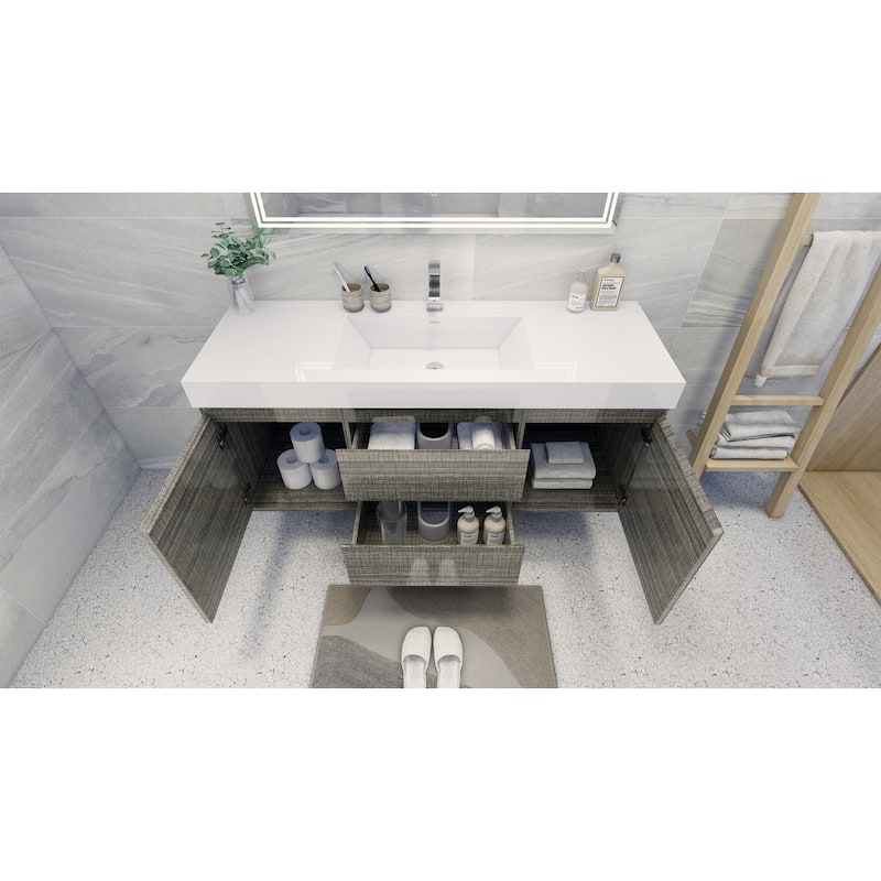 Baillie 60'' Wall-Mounted Vanity with Single Reinforced Acrylic Sink