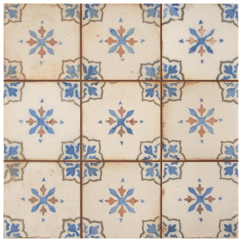 Merola Tile Mirambel Azul 13" x 13" Ceramic Floor and Wall Tile