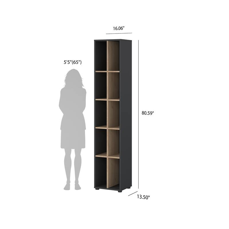 Carson Carrington Sign Narrow 10-shelf Bookcase