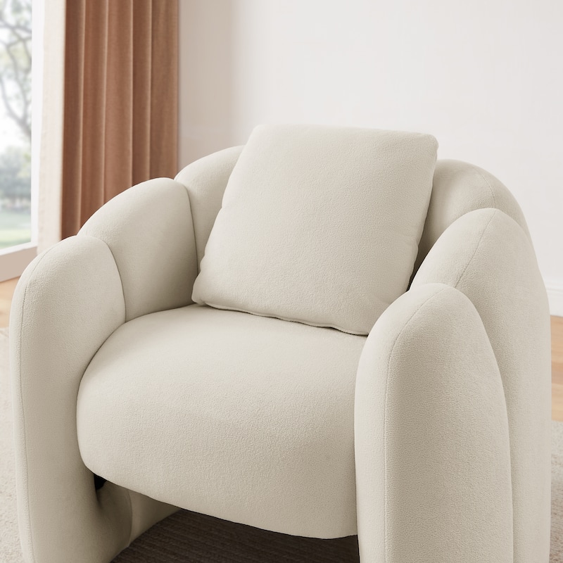 Art Leon Petal Accent Barrel Chair with Pillows