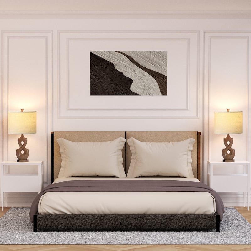 Maxax 24.5" Resin USB Bedside Table Lamp(set of 2)