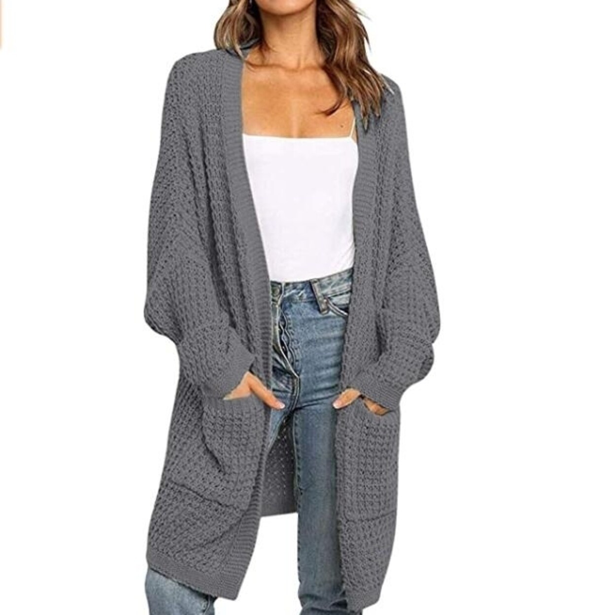 long thick cardigan with pockets