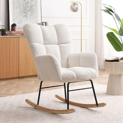 Rocking Chair Teddy Upholstered Glider Rocker