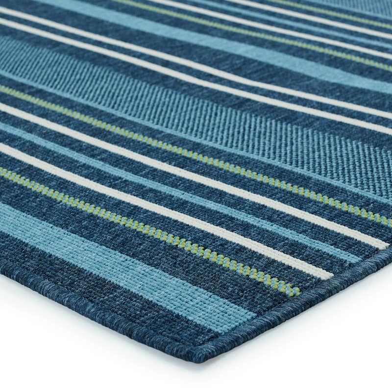 Elara Indoor/ Outdoor Striped Blue/ Green Area Rug