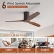 preview thumbnail 99 of 199, 42“/52"/60"/48" Noiseless Walnut Wood Ceiling Fan with Remote Control, Integrated Light Optional