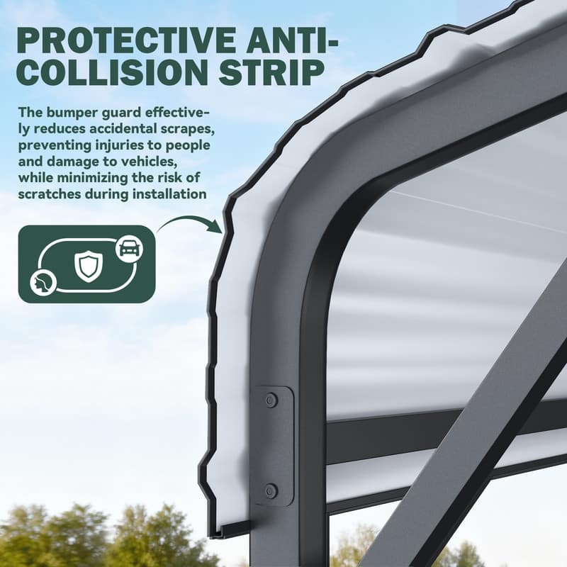 EROMMY Heavy Duty Metal Carport with Extra Support Poles, UV & Waterproof Car Canopy for Outdoor Vehicle Shelter