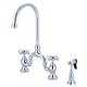 preview thumbnail 22 of 25, English Country Bridge Kitchen Faucets with Brass Sprayer Polished Chrome