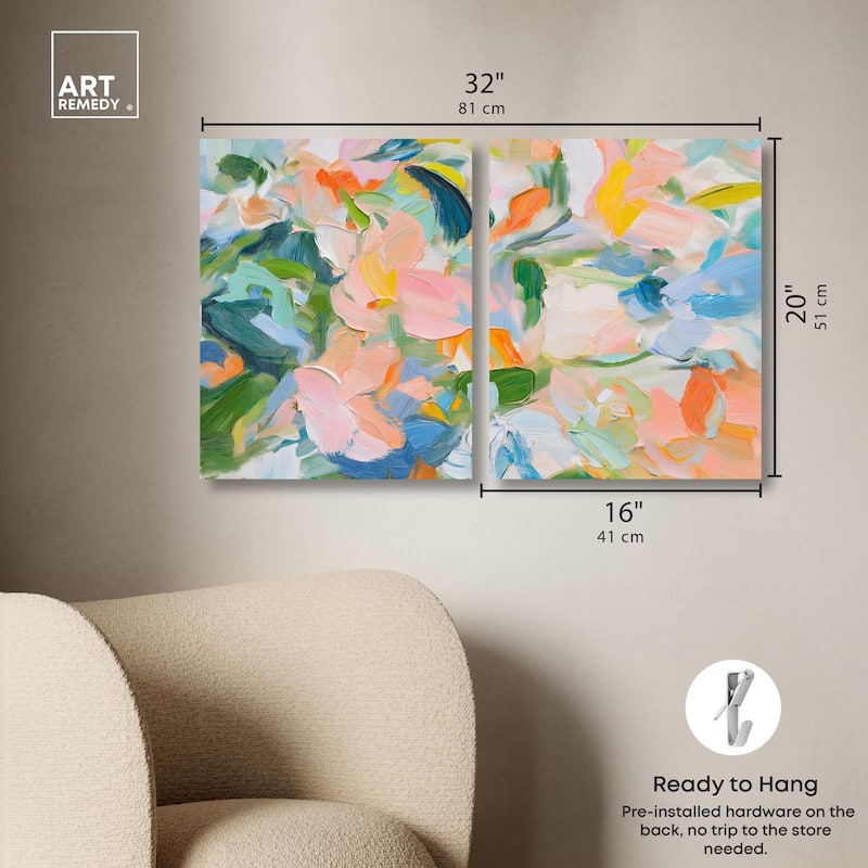 Chromatic Layers Canvas Set of 2 by Art Remedy, Gallery Wrapped