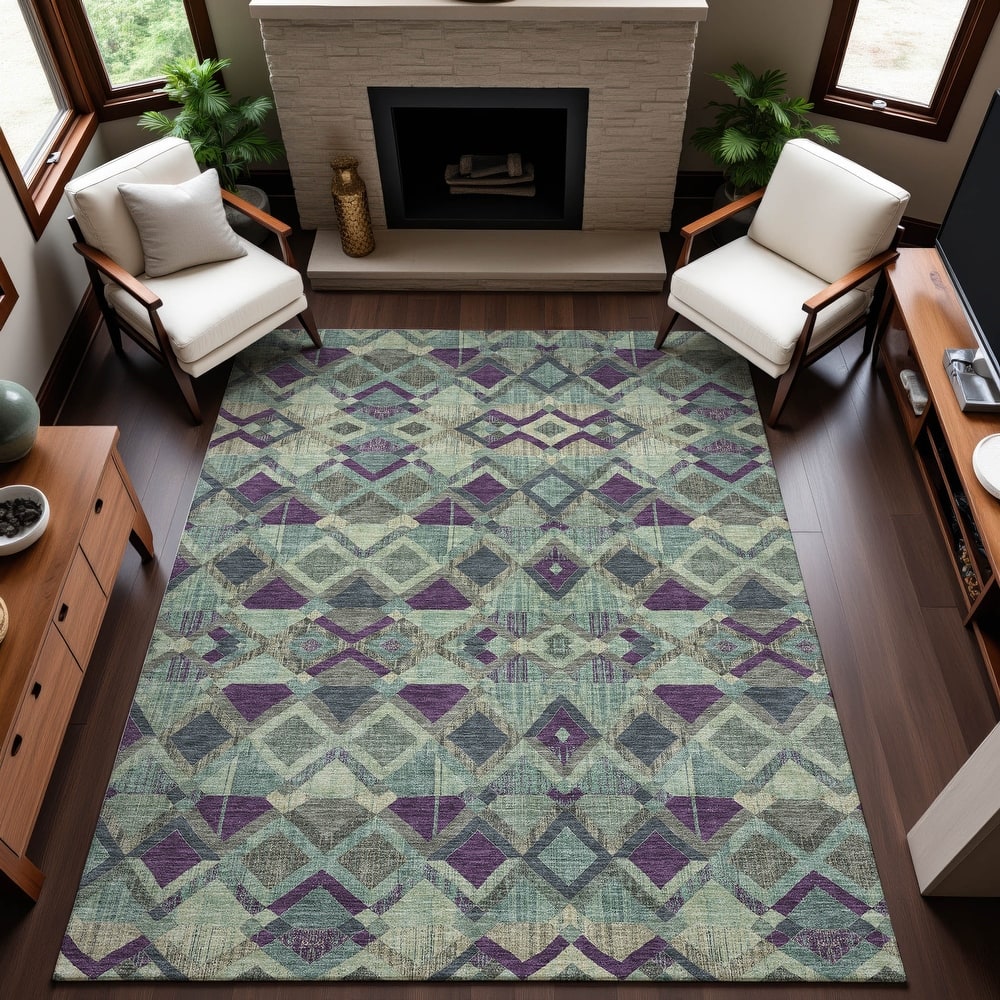 Premium Washable Super Soft Boho Geo Mayfield Rug