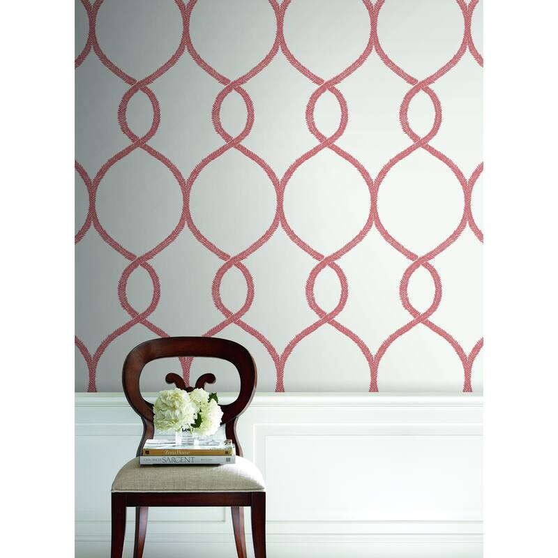 Moreno, Laurel Leaf Ogee Wallpaper, 27 in x 27 ft = 60.75 sq ft, Wallpaper Roll