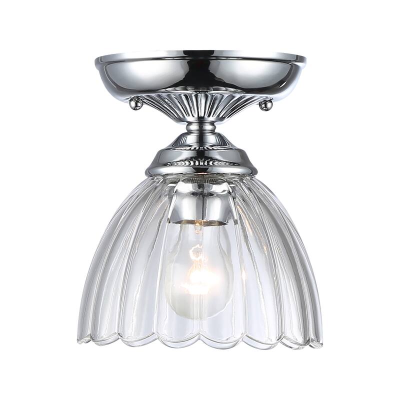 Golden Lighting Audra 1-light 7in Semi-Flush Mount in Chrome - 1-Light 7" Semi-flush