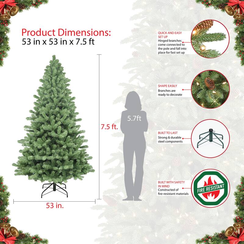 Puleo International 7.5' Vermont Spruce Artificial Christmas Tree