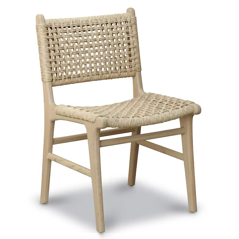 Poly & Bark Batu Indoor/Outdoor Dining Chair - Solid Wood Frame - Single - Natural