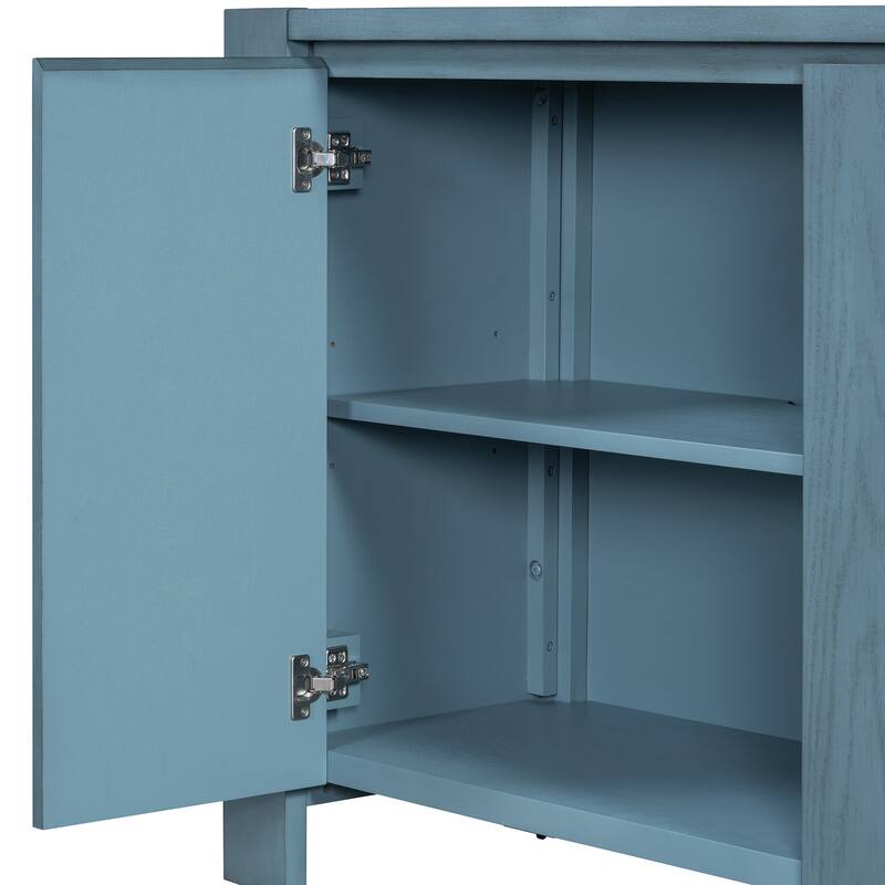 4-door Storage Cabinet Navy Sideboard Buffet TV Cabinet Console Table