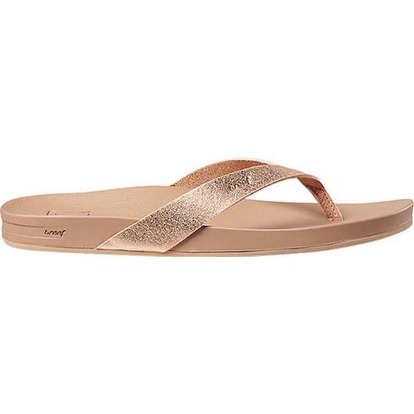 reef rose gold flip flops