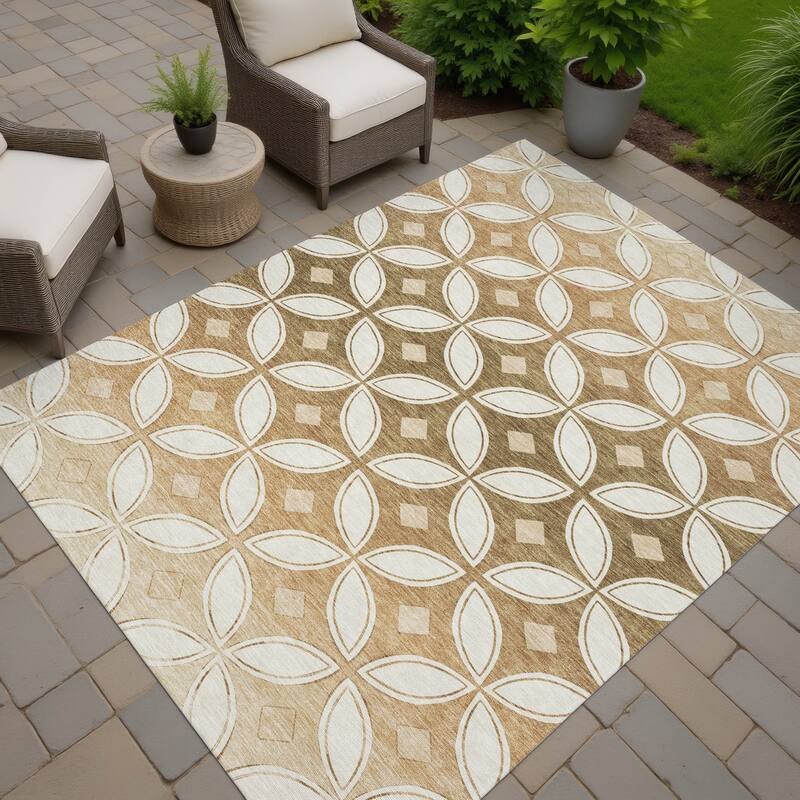 Machine Washable Indoor/ Outdoor Modern Gia Chantille Rug