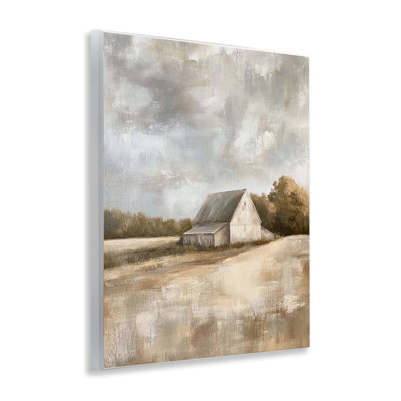 Stupell Cloudy Farm Landscape Wall Plaque Art Design By Petal Prints Design