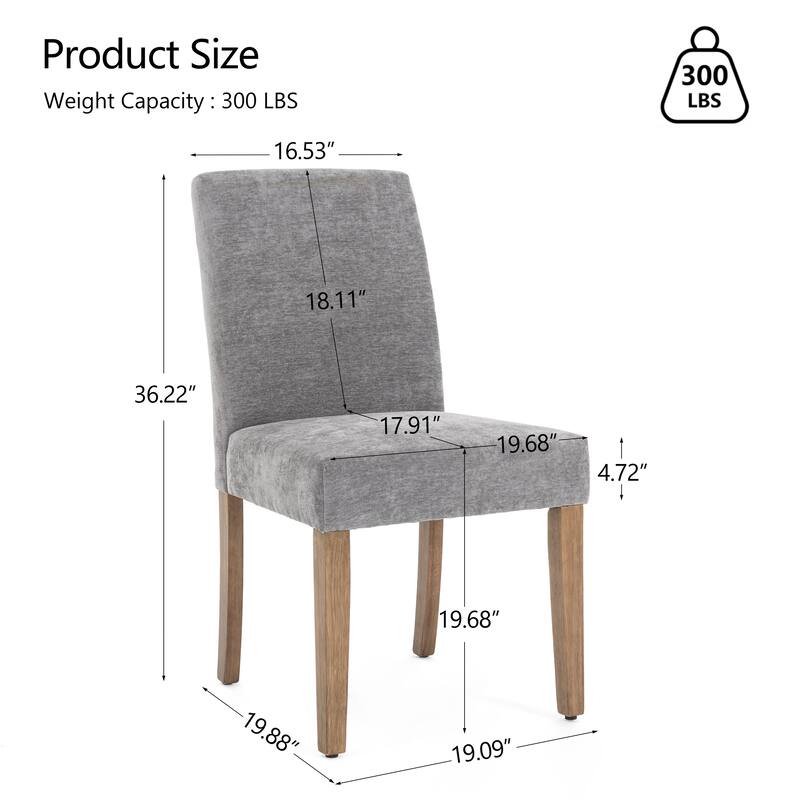 Upholstered Modern Dining Chairs, Linen Fabric Side Chairs Set of 2
