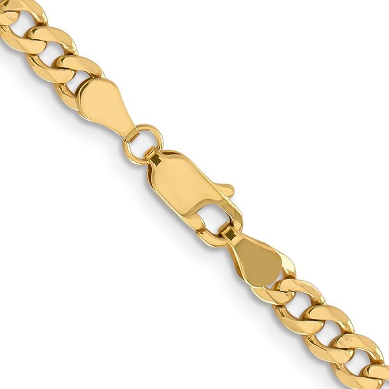 Curata 14k Yellow Gold 4.75mm Flat Figaro Chain Bracelet