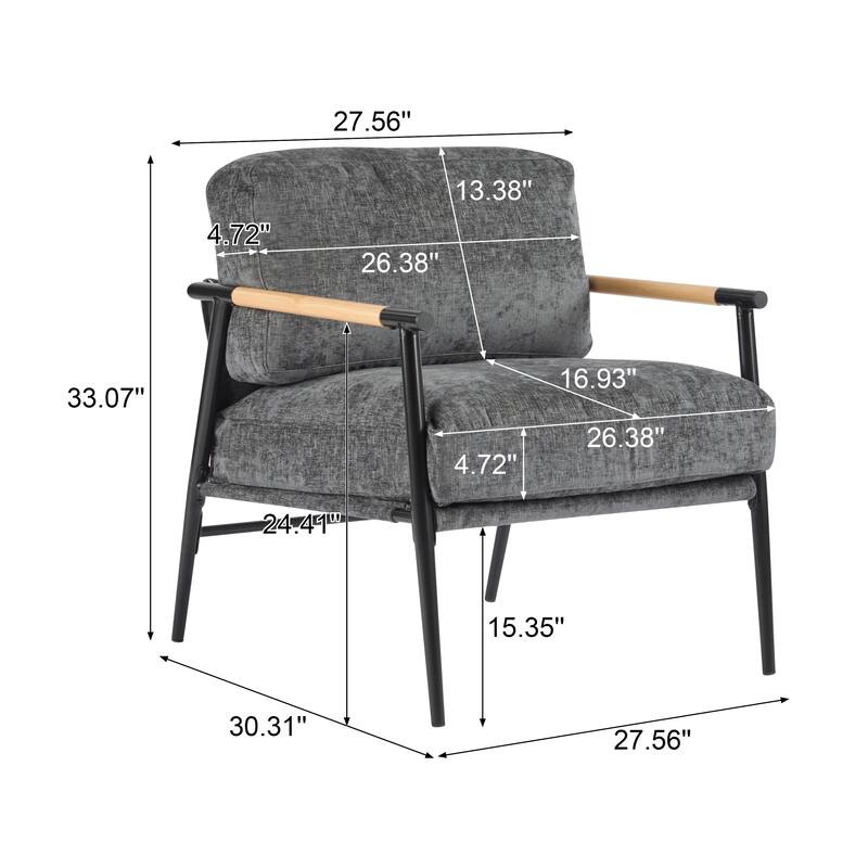 Varsts Modern Upholstered Accent Chair with Wood Frame, Emerald by Christopher Knight Home