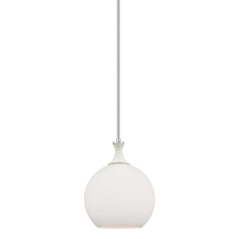 Innovations Lighting 415-1SR-15-12 Astor Pendant Astor 12" Wide - Satin Nickel / Matte White