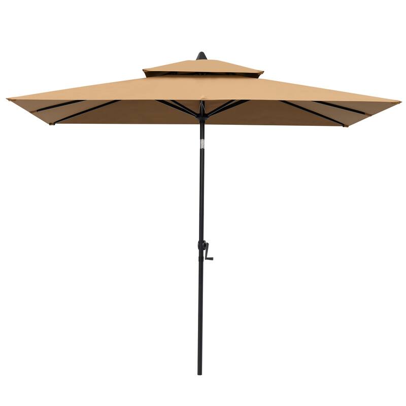 Pellebant 9 x 5 Ft Outdoor Double Top Market Umbrella