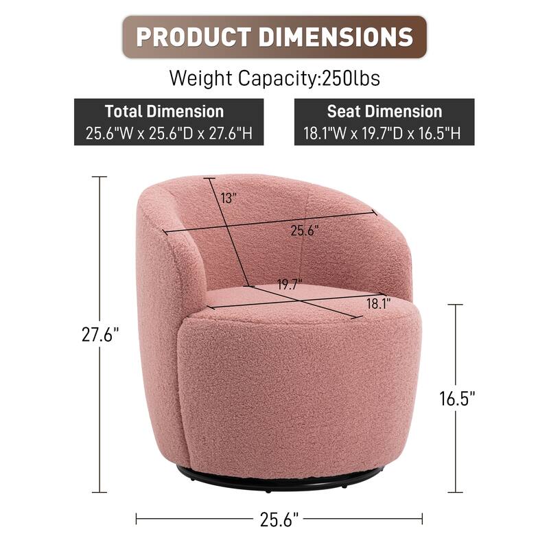 Ouyessir Swivel Barrel Chair Upholstered Armchair (Set of 1)