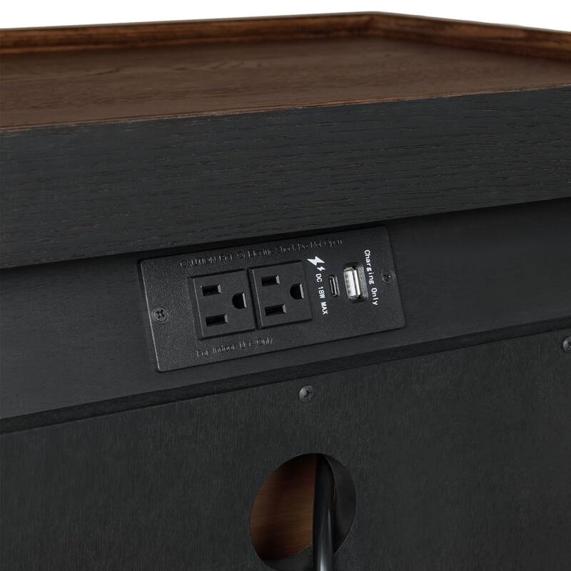 Marlow 2-Drawer Wooden Nightstand, Sable
