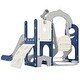 preview thumbnail 59 of 65, 5 in 1 Toddler Slide and Swing Set - Indoor & Outdoor Kids Playground Climber with Telescope - 71.6'' L x 56.3'' W x 45.2'' H