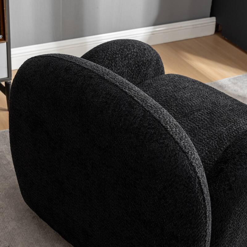 SEYNAR Modern Glam Boucle Upholstered Swivel Accent Armchair, 360 Degree Swivel Barrel Chair Set of 2 for Living Room