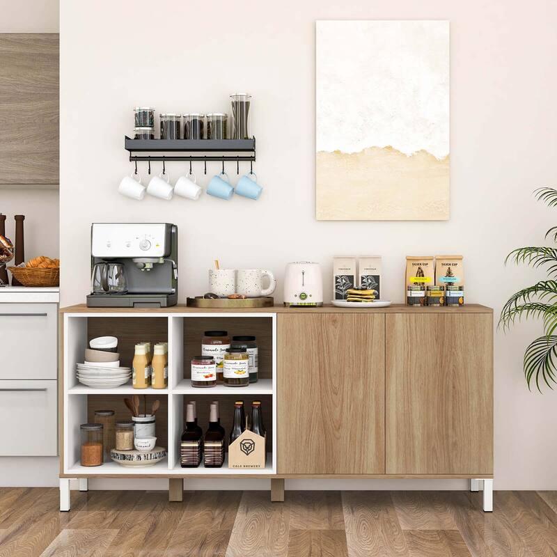 Costway 63" Buffet Sideboard Kitchen Storage Cabinet with 4 - See Details
