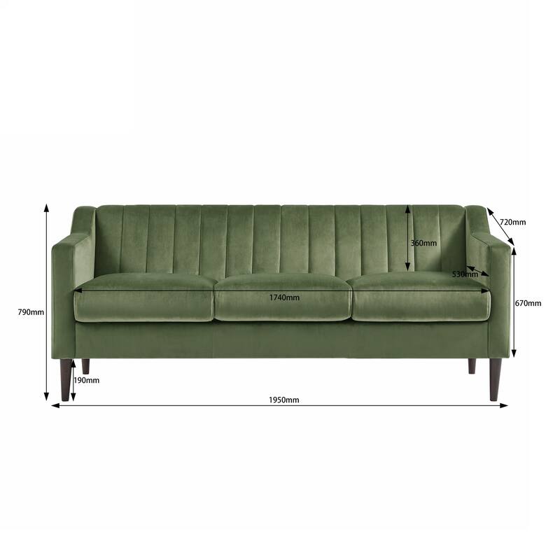 Chesterfield sofa couch,Upholstered sofa with Velvet Fabric and Wooden Frame for Living Room/Bed Room/Office Green