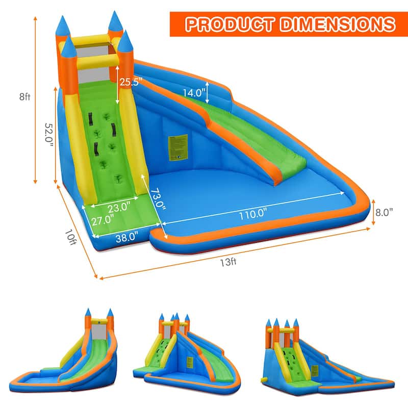 Costway Inflatable Water Slide Mighty Bounce House Castle Splash Pool - as pic shows