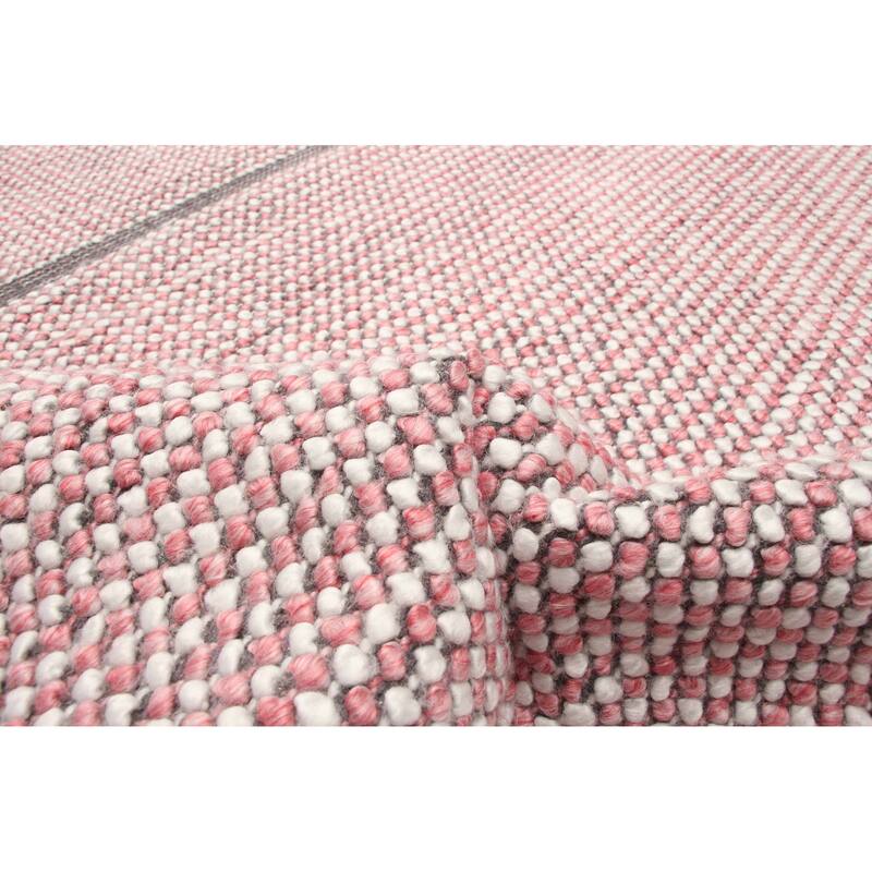 ECARPETGALLERY Braid weave Sienna Salmon Wool Rug - 5'0 x 8'1