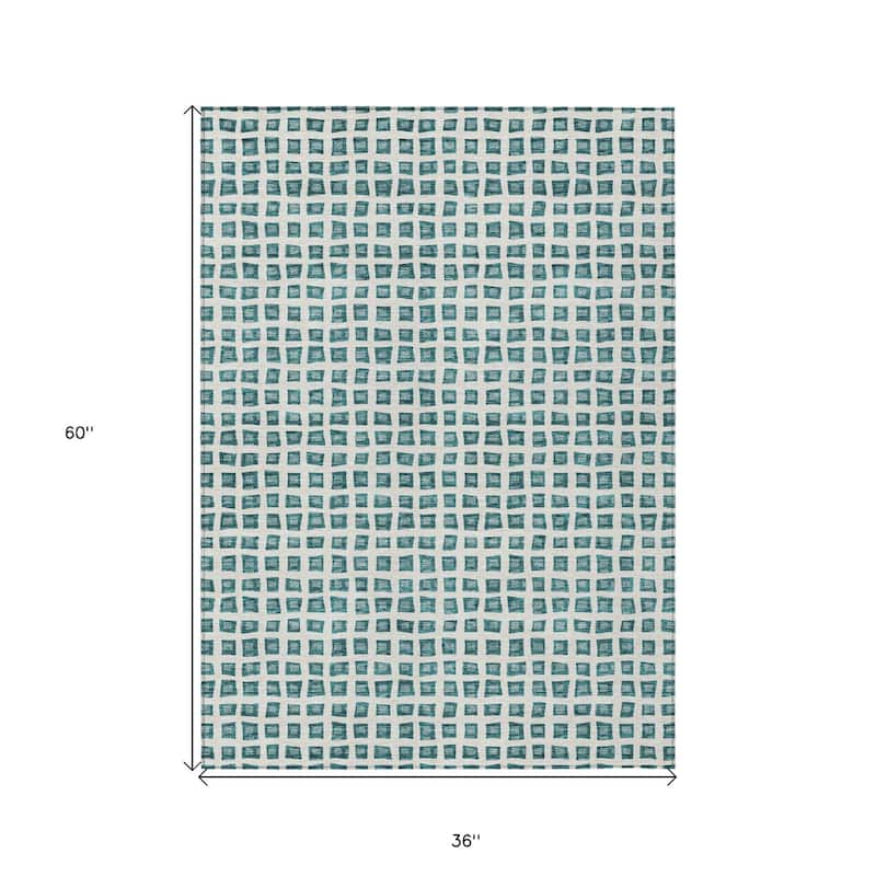 HomeRoots Geometric Transitional Rectangle Outdoor Rug