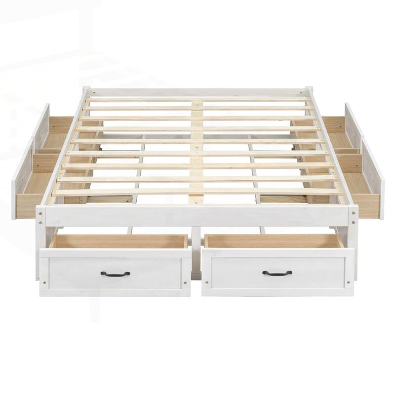 Sophisticated Platform Bed with Abundant Storage and Stylish Design