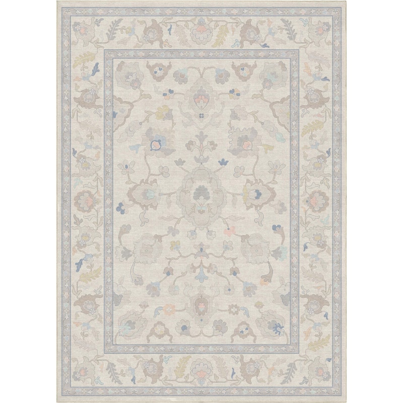 Well Woven Ushak Konya Updated Traditional Pastel Flat-Weave Area Rug