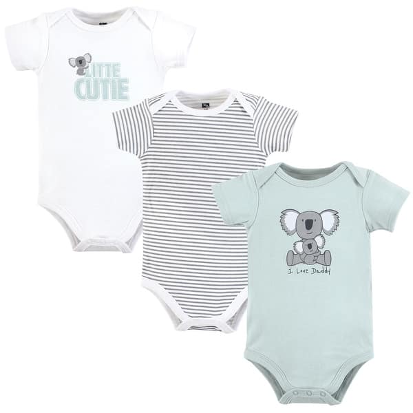 slide 1 of 1, Hudson Baby Cotton Bodysuits, Daddy Koala 12-18 Months - Daddy Koala