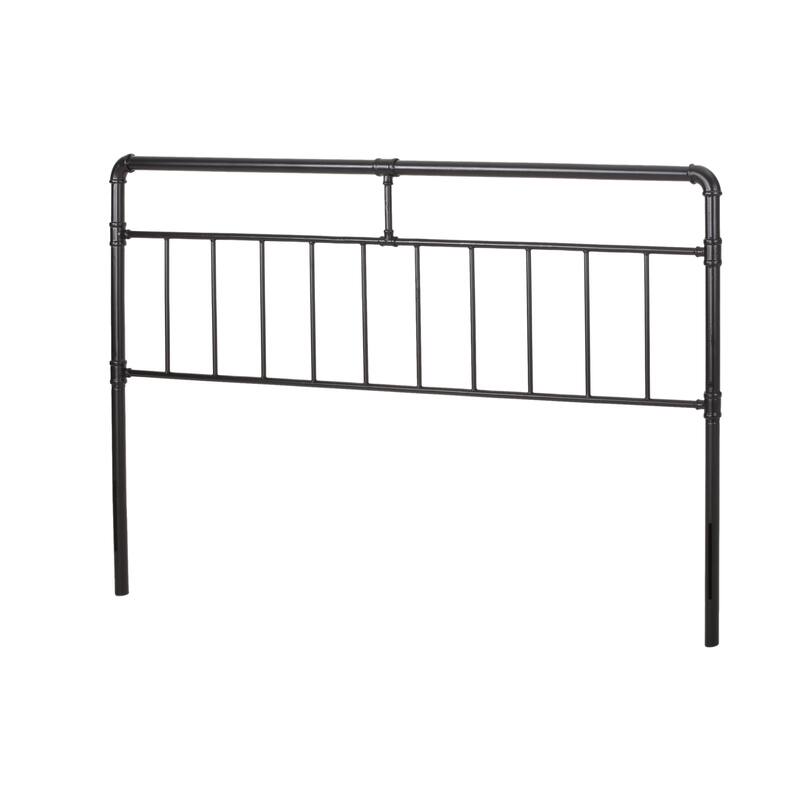 Industrial Iron Pipe King Size Headboard with Black Finish - Stylish Bedroom Accent