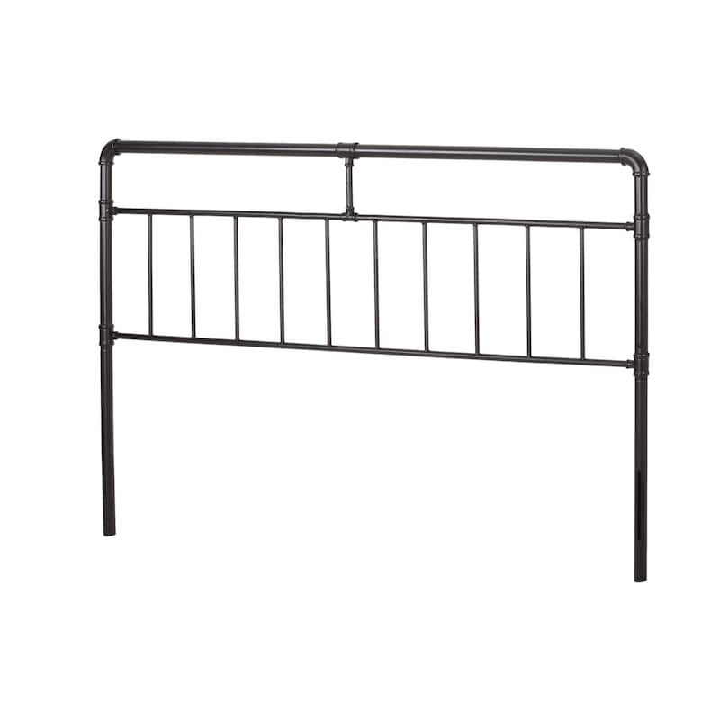 Roomfitters King Size Metal Headboard, Industrial Pipe Style Bed Headboard with Open Frame Design, Black
