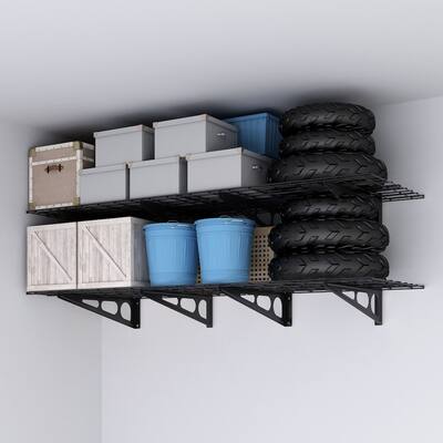 FLEXIMOUNTS 2-Pack Floating Wall Shelf Garage Storage Rack