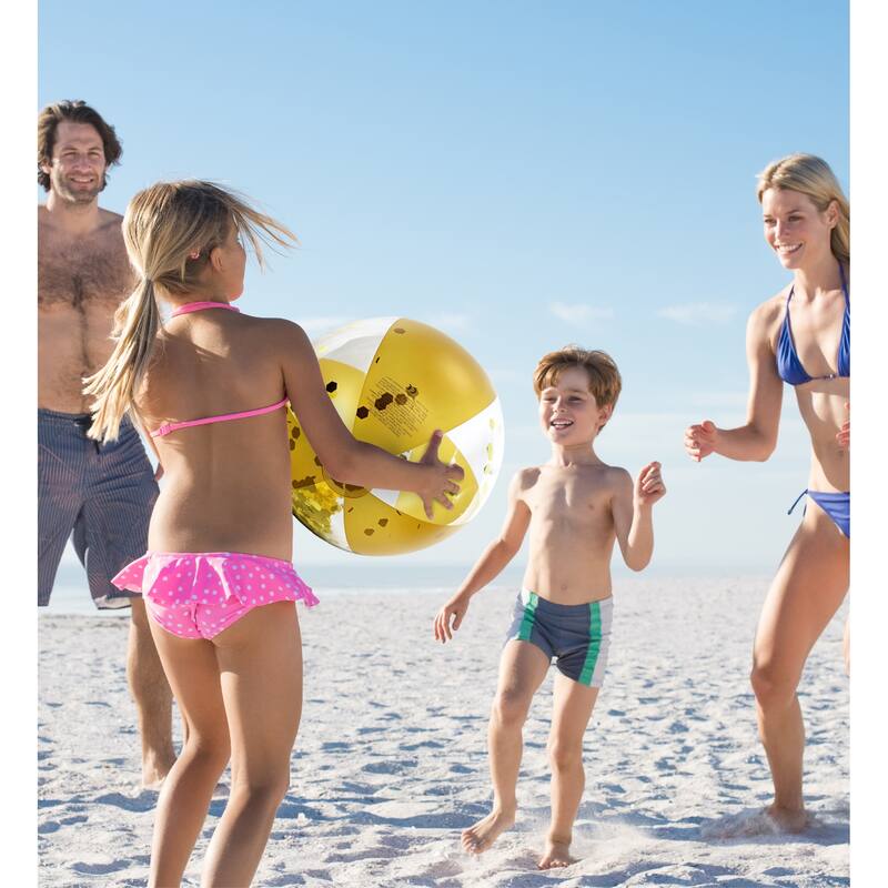 Mozlly Bundle of Confetti Inflatable Beach Balls, Size 16 Inch - 16 inches