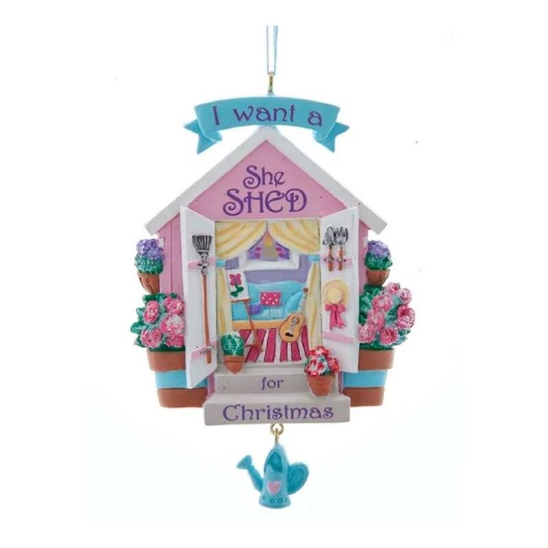 I Want a She Shed for Christmas Holiday Ornament - Multi