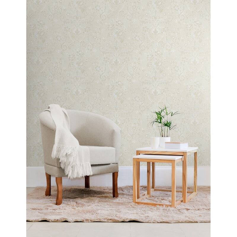 Seabrook Designs Vivienne Damask Unpasted Wallpaper