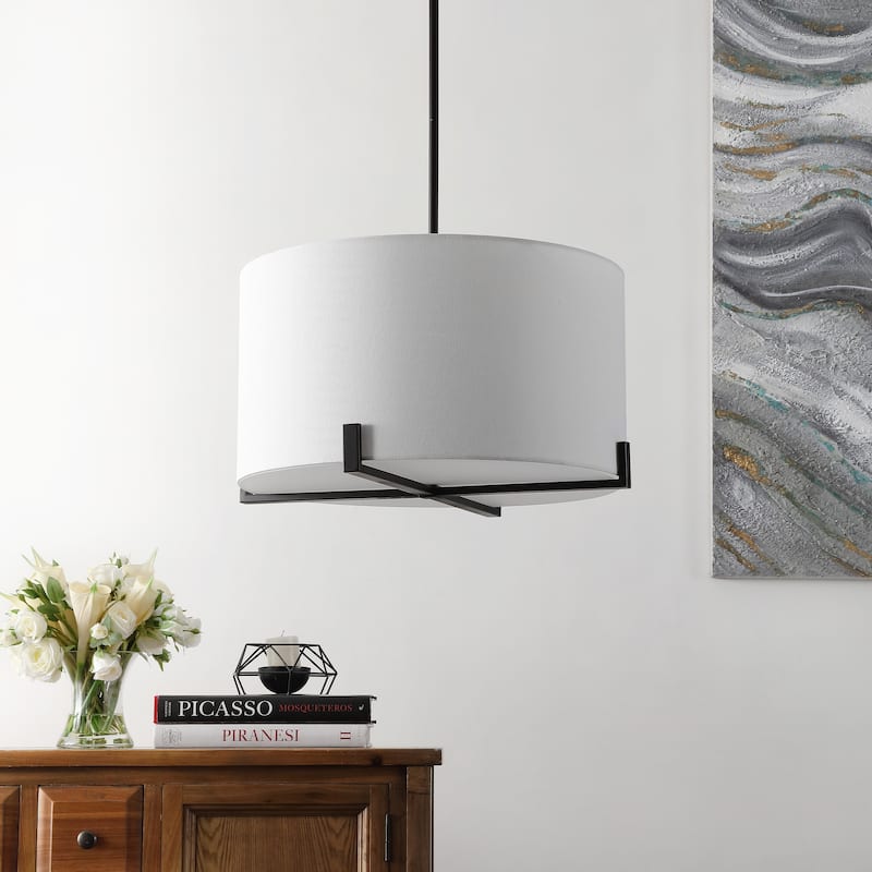 SAFAVIEH Lighting Azra Pendant - 20" x 20" x 11" - Oil Rubbed Bronze - 20Wx20Dx47H
