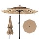 preview thumbnail 17 of 21, COSIEST Outdoor 10ft 3 Tiers Market Patio Umbrella with Solar LED lights Khaki