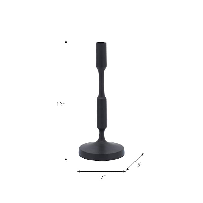 Champagne Metal Candle Holder Contemporary Aluminum Narrow Taper Candle Holder for Home, Office, Event Decor