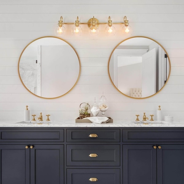 Modern gold vanity light top