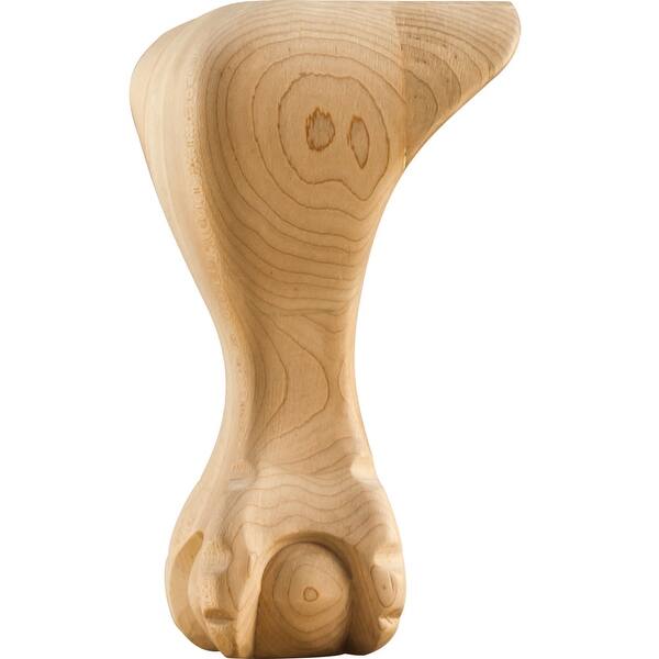slide 1 of 1, Hardware Resources Foot with Queen Anne Styling, 8"H x 4-1/2"W x Natural Oak