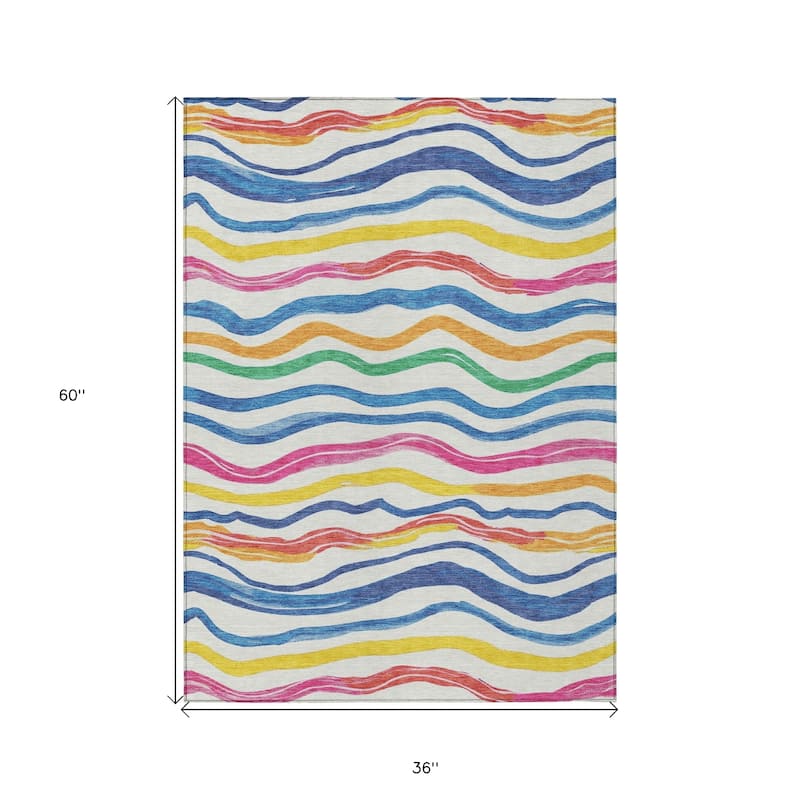 HomeRoots Striped Transitional Rectangle Outdoor Rug